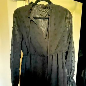 *NEVER WORN* Tufted Black Dress with Long Sleeves
